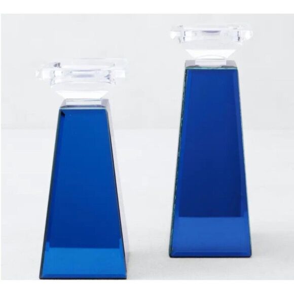 Z Galleries Prism Sapphire Pillar Candle Holder 9.5” - Picture 1 of 7